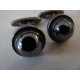 Georg Jensen Classic Round Hematite Cabochon+Sterling  Cufflinks 