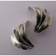Sterling B. Munksgaard Art Deco/Funki style Leaf ear clips