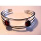 N.E. From Modernist Bangle with Amber Cabochons