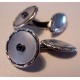 Silver - Mother of Pearl - Saphire center: early cufflinks