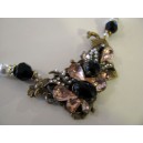 Langani collier - cheerful luxury: pink rhinestone + pearls