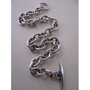 SOLD - Solid sterling silver bracelet for charms or "naked"    