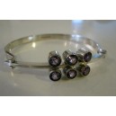 Elis Kauppi 6 cut Amethyst Silver Bangle