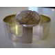 Artisan Studio Cuff Bangle: Rutilated quartz + sterling silver modernist BEAUTY