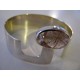 Artisan Studio Cuff Bangle: Rutilated quartz + sterling silver modernist BEAUTY