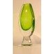 Lindstrand: miniature footed green art glass VASE