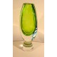 Lindstrand: miniature footed green art glass VASE