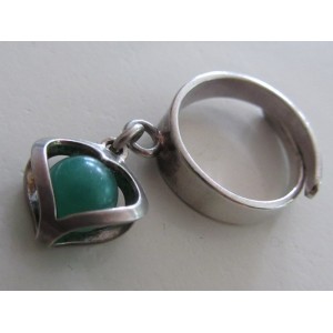 - SOLD - Alton Sweden: nice silver ring with heart charm 
