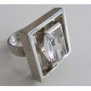 Bent Hallberg Sweden: Rock Crystal in Silver Square!