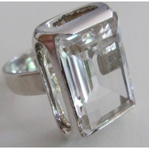 - SOLD - Bent Hallberg swedesign sterling silver RING with rock cystal