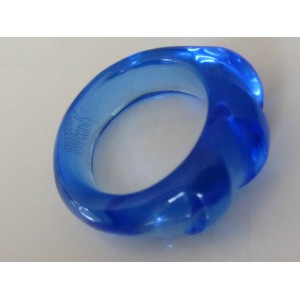 SOLD - Baccarat France Blue Crystal Art Glass Ring