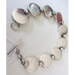 - SOLD - N. E. FROM MODERNIST STERLING SILVER BRACELET: modernist discs