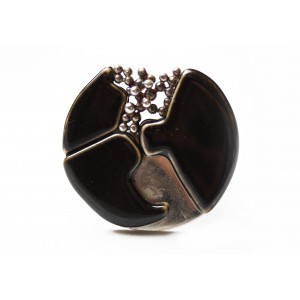 - SOLD - Outstanding Anton Michelsen Ring Silver + Porcelain Royal Copenhagen