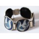 Cloisonné Enamel Bracelet and Ring BIRDS, Wilhem Leyser (W.L.)