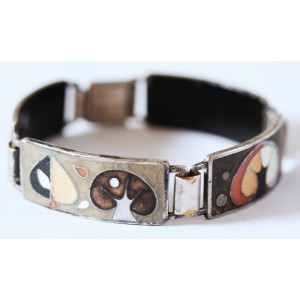 Fabulous Cloisonné Vintage Enamel Perli Bracelet "trees", 1960's