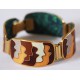 Cloisonné Enamel Bracelet by Scholz&Lammel, Brown Waves 