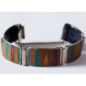 ON HOLD - Vintage Cloisonné Enamel Bunge Bracelet, 1960s - WAVES