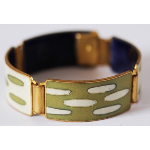 Polka Dot Cloisonné Enamel Bracelet, Germany 1960s Leyser