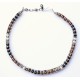 Langani collier with silver black brown & white pearls 