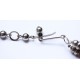 Langani collier with silver black brown & white pearls 
