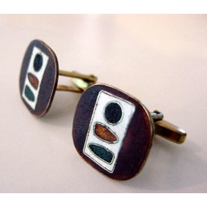 - SOLD - Interesting German midcentury Enamel Cufflinks