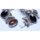 N.E. From Denmark: solid sterling silver bracelet with tiger's eye cabochons!