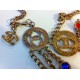 Extraordinary authentic Chanel Belt gold tone + coloured Stones!