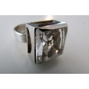 Swedesign Bengt Hellberg, silver ring with radiant rock crystal