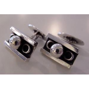 Carl Cohr solid artisan Silver Cufflinks 