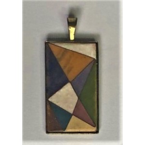 Pendant Enamel Bunge Perli Manufacture, rectangle