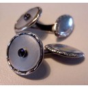 Silver - Mother of Pearl - Saphire center: early cufflinks