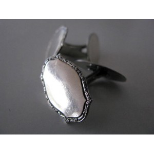 "Baroque" silver cufflinks with gold wash top - Sweden