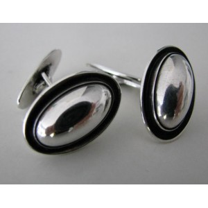 N.E. From filled sterling silver Oval cufflinks
